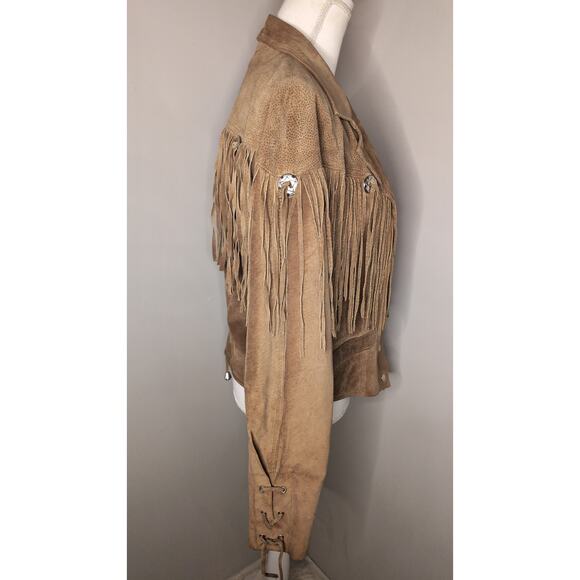 Vintage Learsi lg western leather fringe jacket - Picture 11 of 15